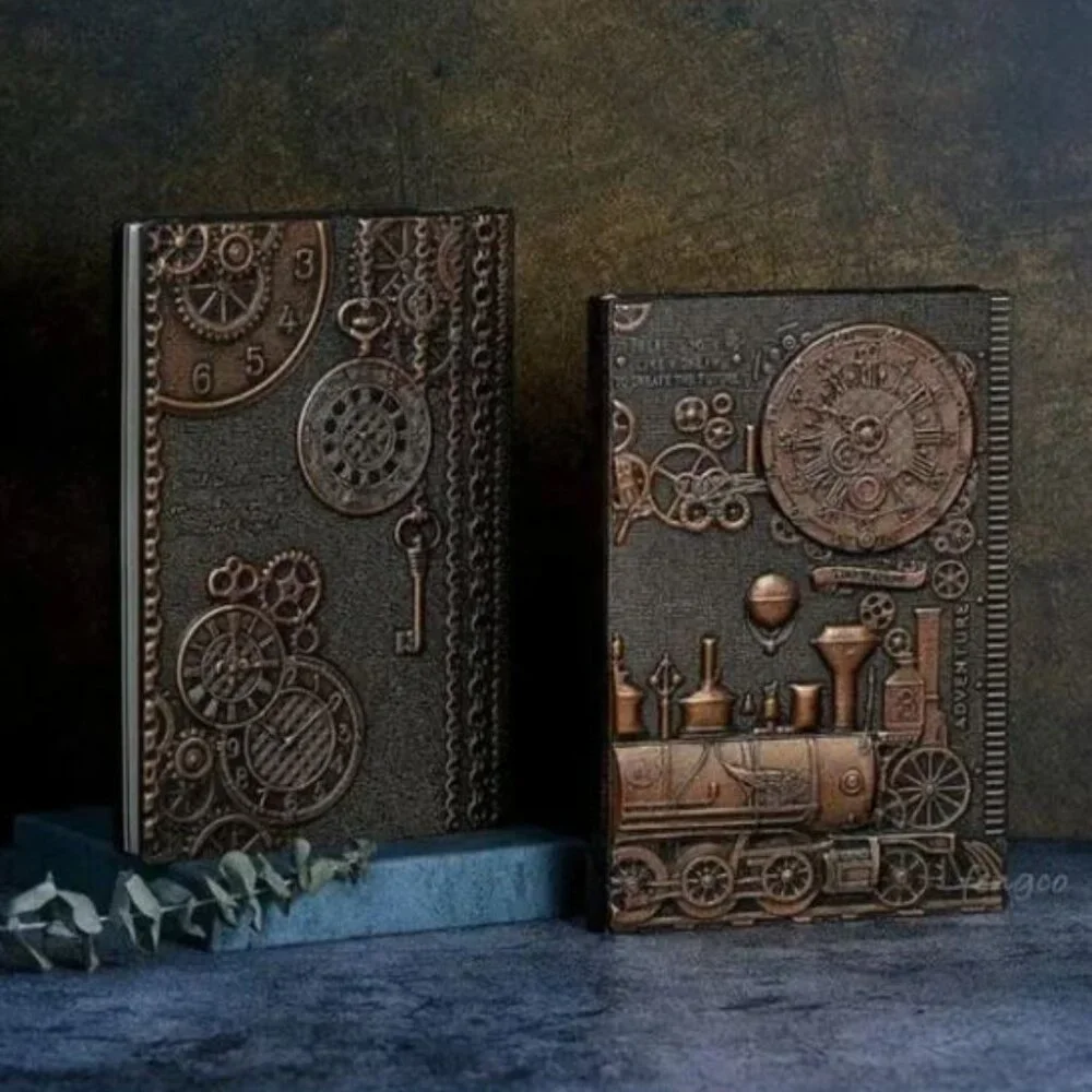 Copper Tone Train 3D Diary Notebook
